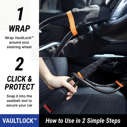 VaultLock™ - Military-Grade Steering Wheel Lock (Anti-Theft)