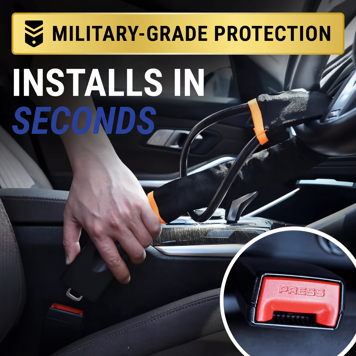 VaultLock™ - Military-Grade Steering Wheel Lock (Anti-Theft)